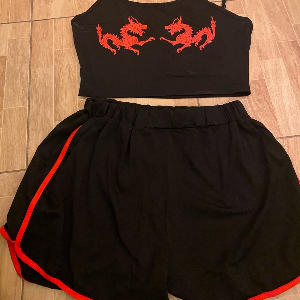 Red Dragon Top and Shorts
